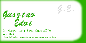 gusztav edvi business card